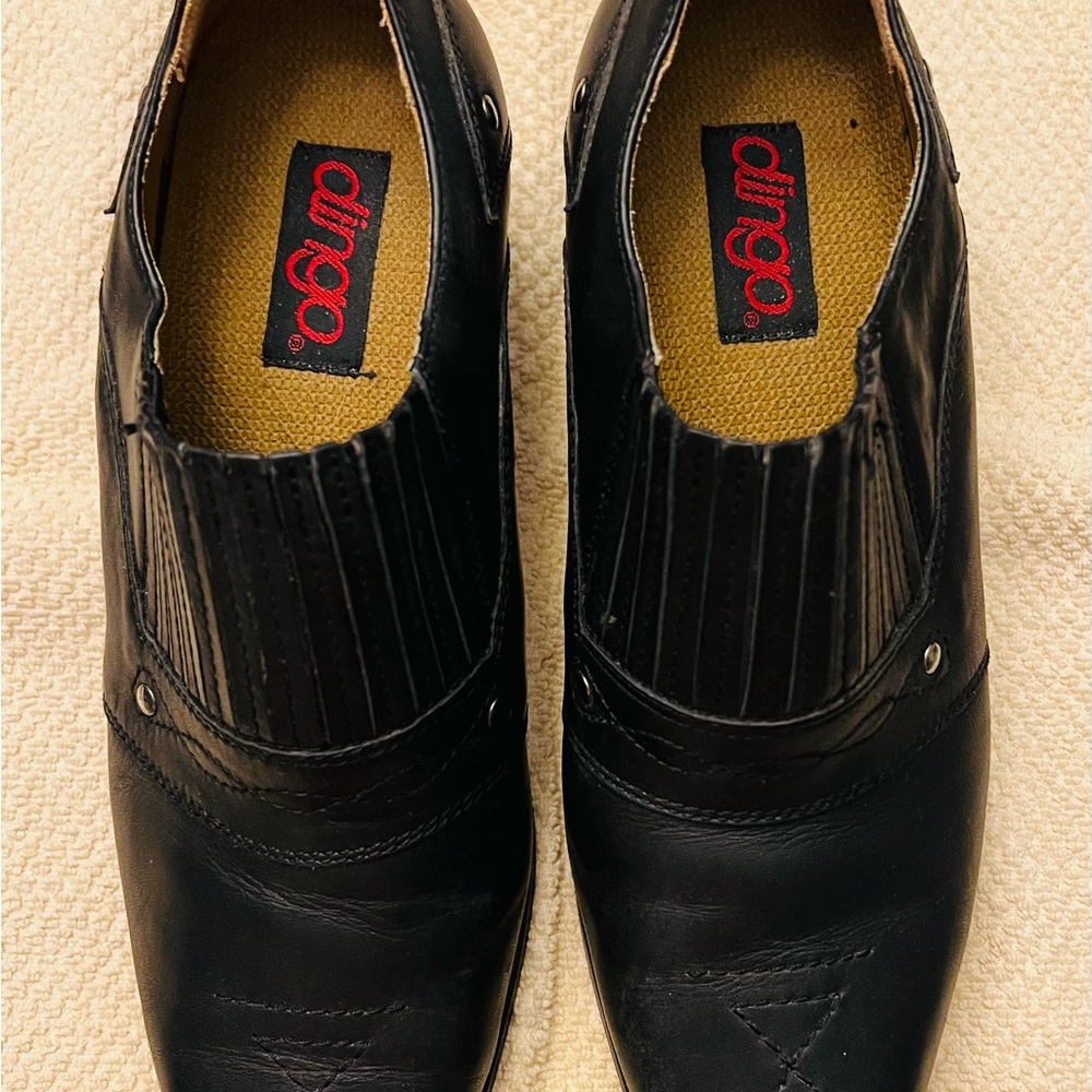 Dingo Black Ankle Boots with Elastic Panels